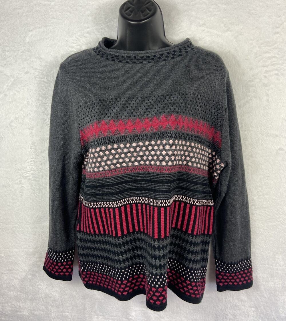 Skovhuus Denmark Cotton Blend Sweater Women’s L Patterned Nordic Scandinavian